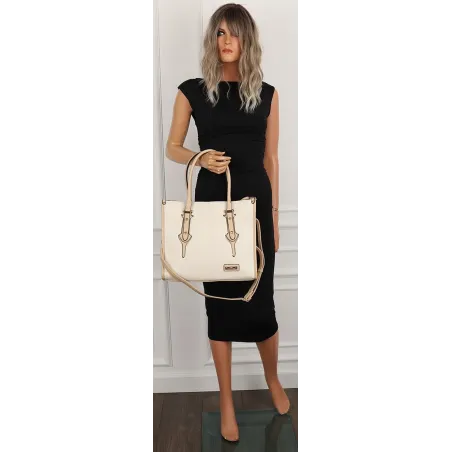 CHARRO Włoska Marka Torebka Damska beżowa Teczka Listonoszka CH999 Beige