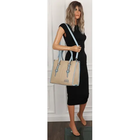 CHARRO Włoska Marka Torebka Damska beżowa Teczka Listonoszka CH999 Khaki