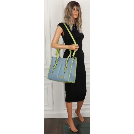 CHARRO Włoska Marka Torebka Damska niebieska Teczka Listonoszka CH999 Blue