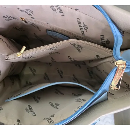 CHARRO Włoska Marka Torebka Damska czarna Teczka Listonoszka CH999 Black