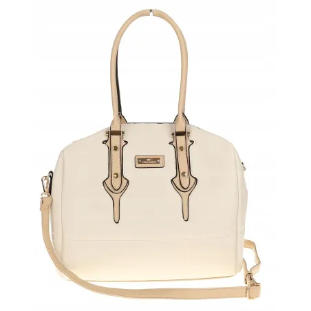 CHARRO Włoska marka Torebka Damska Beżowa Kuferek Teczka Listonoszka CH998 Beige