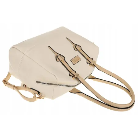 CHARRO Włoska marka Torebka Damska Beżowa Kuferek Teczka Listonoszka CH998 Beige