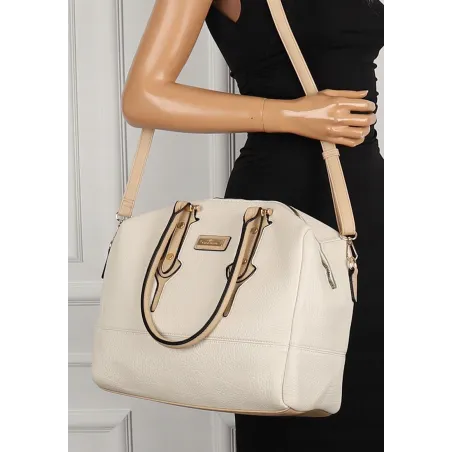 CHARRO Włoska marka Torebka Damska Beżowa Kuferek Teczka Listonoszka CH998 Beige