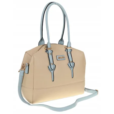 CHARRO Włoska marka Torebka Damska Beżowa Kuferek Teczka Listonoszka CH998 Khaki