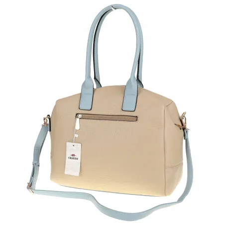 CHARRO Włoska marka Torebka Damska Beżowa Kuferek Teczka Listonoszka CH998 Khaki