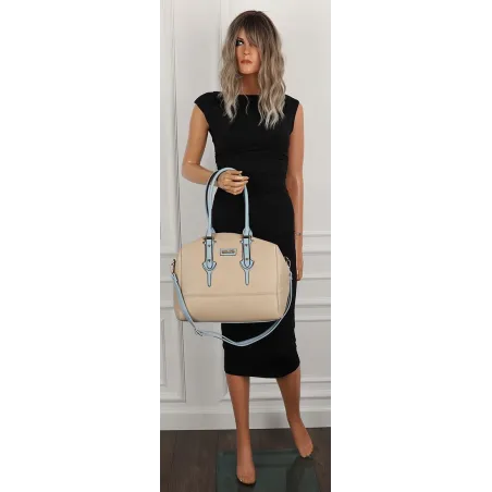 CHARRO Włoska marka Torebka Damska Beżowa Kuferek Teczka Listonoszka CH998 Khaki