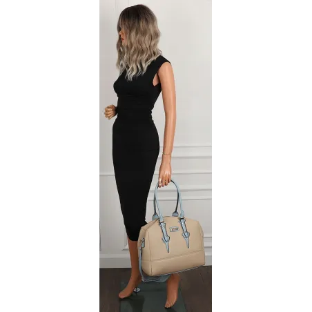 CHARRO Włoska marka Torebka Damska Beżowa Kuferek Teczka Listonoszka CH998 Khaki