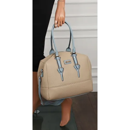 CHARRO Włoska marka Torebka Damska Beżowa Kuferek Teczka Listonoszka CH998 Khaki