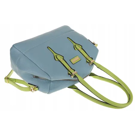 CHARRO Włoska marka Torebka Damska Niebieska Kuferek Listonoszka CH998 Blue