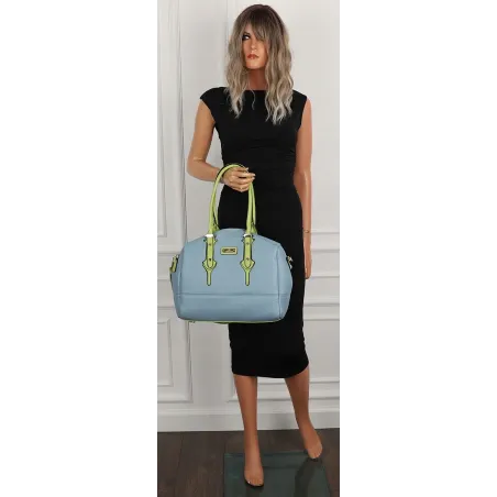 CHARRO Włoska marka Torebka Damska Niebieska Kuferek Listonoszka CH998 Blue