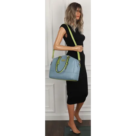 CHARRO Włoska marka Torebka Damska Niebieska Kuferek Listonoszka CH998 Blue