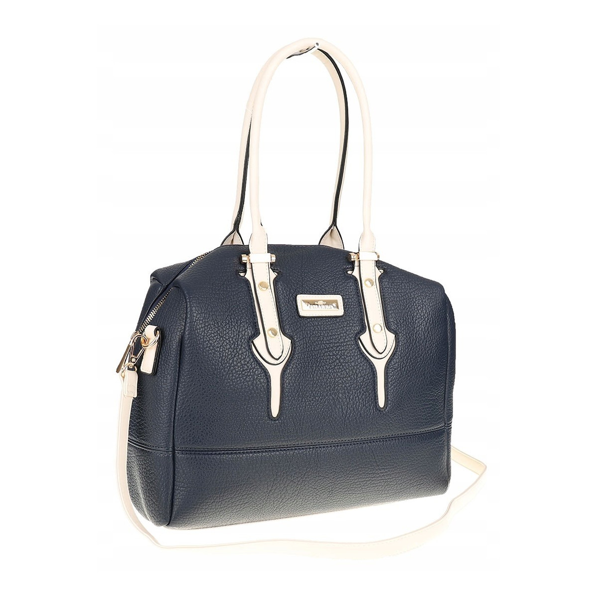CHARRO Włoska marka Torebka Damska Granatowa Kuferek Listonoszka CH998 D.Blue