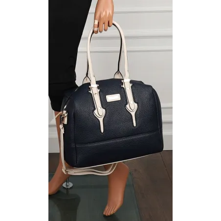 CHARRO Włoska marka Torebka Damska Granatowa Kuferek Listonoszka CH998 D.Blue