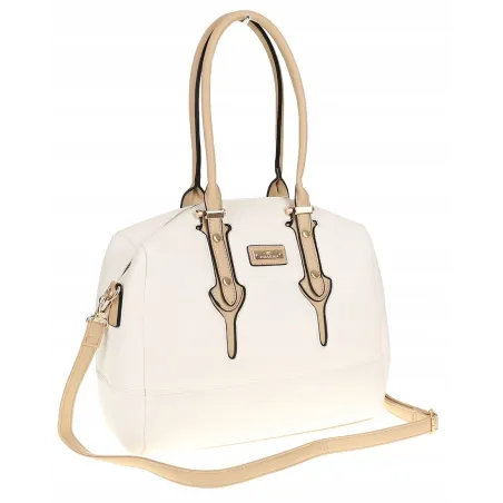 CHARRO Włoska marka Torebka Damska Biała Kuferek Teczka Listonoszka CH998 White