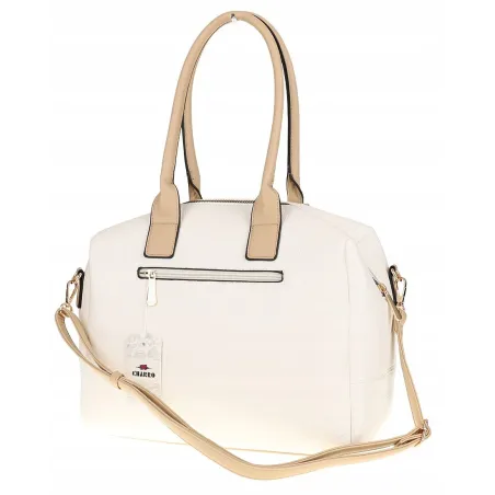 CHARRO Włoska marka Torebka Damska Biała Kuferek Teczka Listonoszka CH998 White