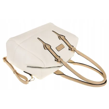 CHARRO Włoska marka Torebka Damska Biała Kuferek Teczka Listonoszka CH998 White