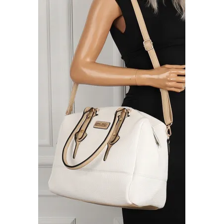 CHARRO Włoska marka Torebka Damska Biała Kuferek Teczka Listonoszka CH998 White