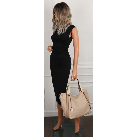 CHARRO Włoska Marka Torebka Damska Beżowa Worek Listonoszka CH855633 Apricot