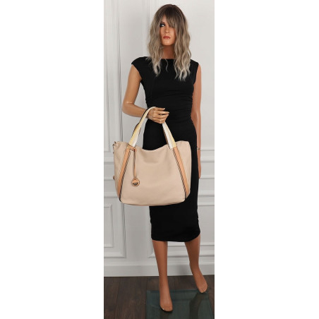 CHARRO Włoska Marka Torebka Damska Beżowa Worek Listonoszka CH855633 Apricot