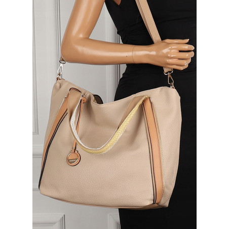 CHARRO Włoska Marka Torebka Damska Beżowa Worek Listonoszka CH855633 Apricot