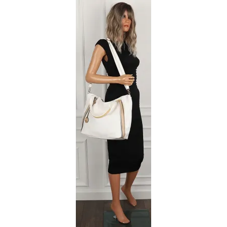 CHARRO Włoska Marka Torebka Damska Biała Shopper Worek Listonoszka CH855633 White