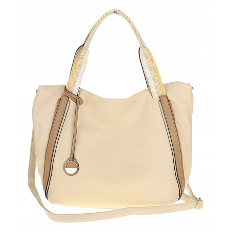 CHARRO Włoska Marka Torebka Damska Beżowa Worek Listonoszka CH855633 Beige