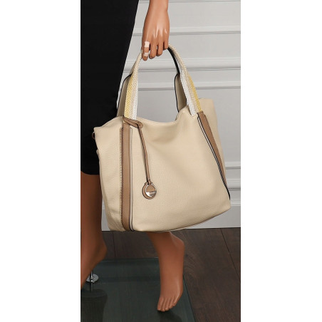 CHARRO Włoska Marka Torebka Damska Beżowa Worek Listonoszka CH855633 Beige