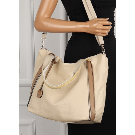 CHARRO Włoska Marka Torebka Damska Beżowa Worek Listonoszka CH855633 Beige