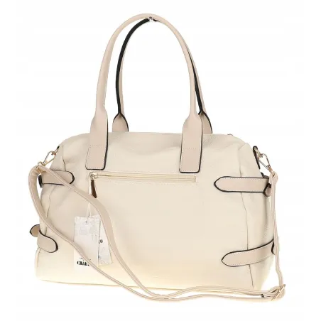 CHARRO Torebka Damska Beżowa Kuferek Miejska Listonoszka CH997 Beige