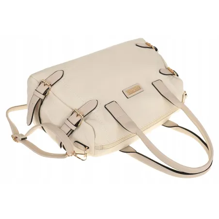 CHARRO Torebka Damska Beżowa Kuferek Miejska Listonoszka CH997 Beige
