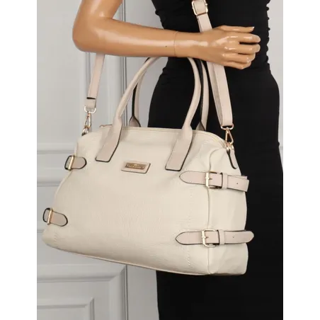 CHARRO Torebka Damska Beżowa Kuferek Miejska Listonoszka CH997 Beige