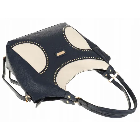 Torebka Damska Włoskiej Marki CHARRO Shopperka Listonoszka CH993 D.Blue