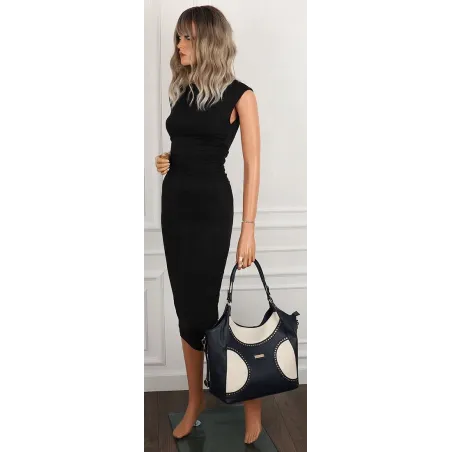 Torebka Damska Włoskiej Marki CHARRO Shopperka Listonoszka CH993 D.Blue