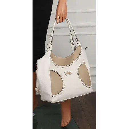 Torebka Damska Włoskiej Marki CHARRO Shopperka Listonoszka CH993 White