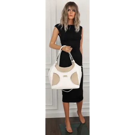 Torebka Damska Włoskiej Marki CHARRO Shopperka Listonoszka CH993 White