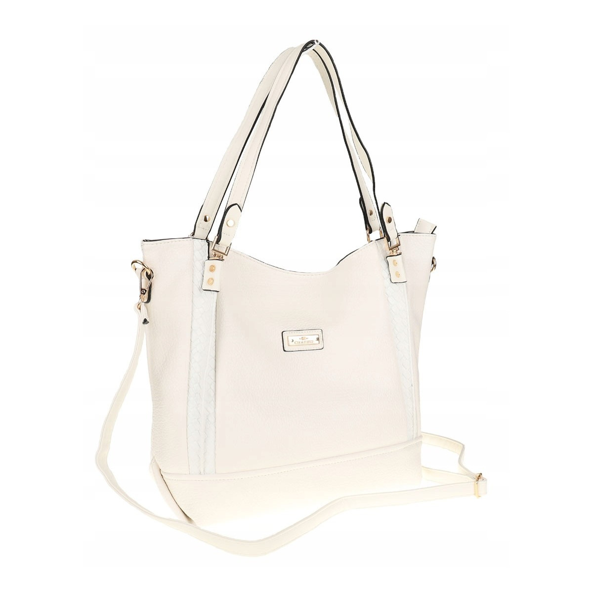 Torebka Damska Biała Shopperka Włoskiej marki CHARRO Modna CH991 White