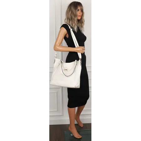 Torebka Damska Biała Shopperka Włoskiej marki CHARRO Modna CH991 White