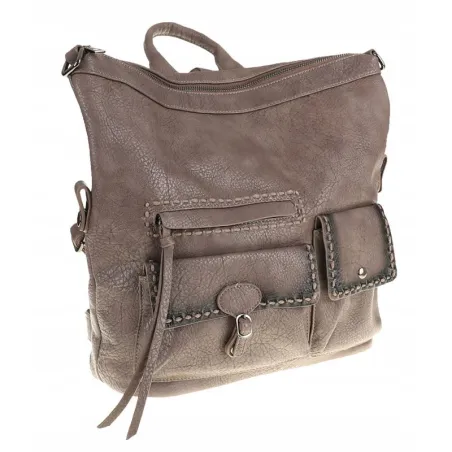 Tommasini Torebka Damska Brązowa Plecak 2w1 Shopperka Modna SP92591 Khaki