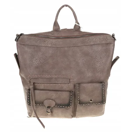 Tommasini Torebka Damska Brązowa Plecak 2w1 Shopperka Modna SP92591 Khaki