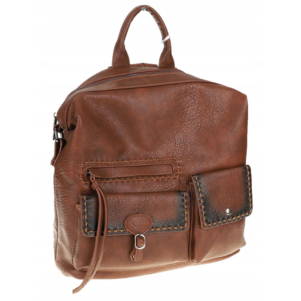 Tommasini Torebka Damska Brązowa Plecak 2w1 Shopperka Modna SP92591 Brown