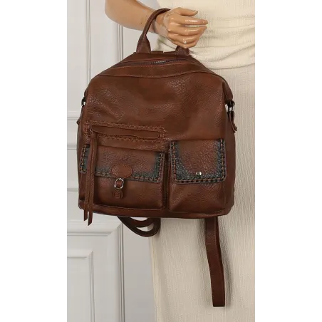 Tommasini Torebka Damska Brązowa Plecak 2w1 Shopperka Modna SP92591 Brown