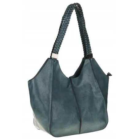 Torebka Damska na Ramię Torba Włoskiej Marki Shopper L16730 Niebieska