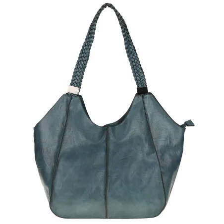 Torebka Damska na Ramię Torba Włoskiej Marki Shopper L16730 Niebieska