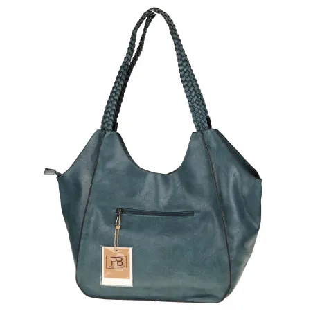 Torebka Damska na Ramię Torba Włoskiej Marki Shopper L16730 Niebieska