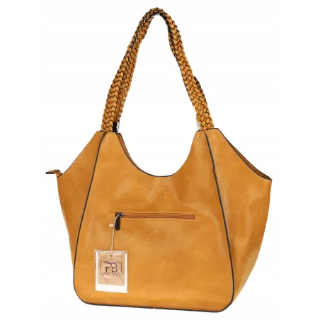Torebka Damska na Ramię Włoskiej Marki Shopper Torba L16730 Żółta
