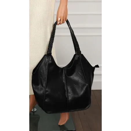 Torebka Damska Duża Modna Włoskiej Marki Shopperka L16730 Czarna