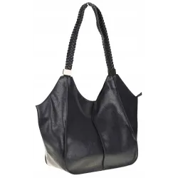 Torebka Damska Duża Miejska Włoskiej Marki Shopper L16730 Granatowa