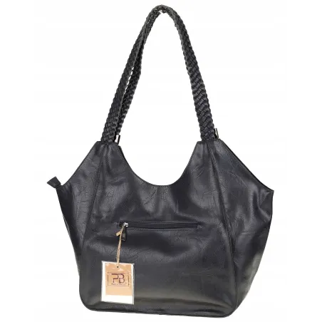 Torebka Damska Duża Miejska Włoskiej Marki Shopper L16730 Granatowa