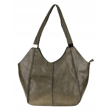 Torebka Damska na Ramię Włoskiej Marki Modna Shopper L16730 Zielona