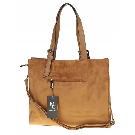 Torebka damska Duża Shopperka A4 zamsz modna MC439 Brązowa